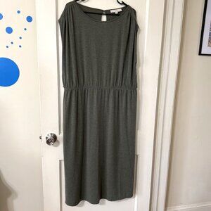 NWOT LOFT Women’s Sleeveless Maxi Dress | XL | Olive Green | Jersey Stretch